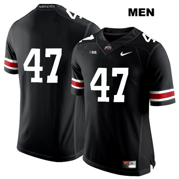 Ohio State Buckeyes Men's Justin Hilliard #47 White Number Black Authentic Nike No Name College NCAA Stitched Football Jersey LZ19N53YH